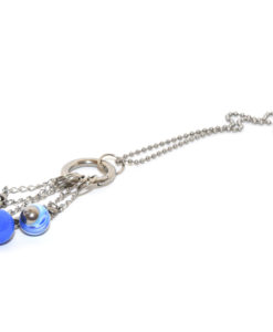 Lange ketting blauwe balletjes