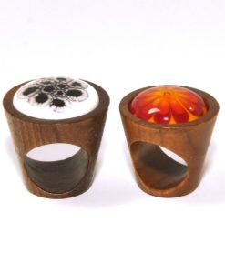 Ring hout met glas