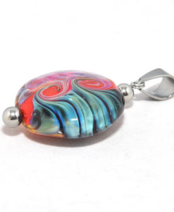 Alternative view of Hanger zilverglas roze blauw
