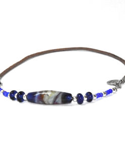 Ketting paars zilverglas