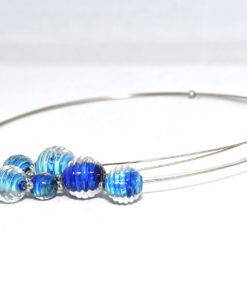 Alternative view of Ketting zilverglas blauw