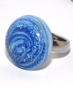 Ring blauw-ivoor