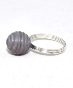 Ring spiraal groen paars 1 bol