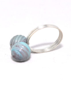 Alternative view of Ring spiraal blauw paars 2 bollen