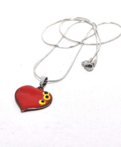 Ketting emaille rood hart