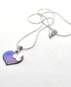 Ketting emaille paars hart