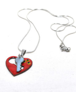 Ketting emaille key to my heart