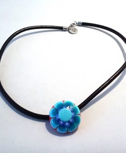 Ketting bloem turquoise