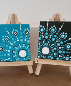 Dot painting mini schilderijtjes blauw