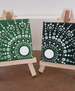Dot painting mini schilderijtjes groen