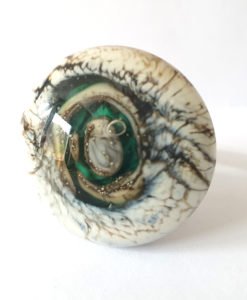 Ring ivoor - transparant groen