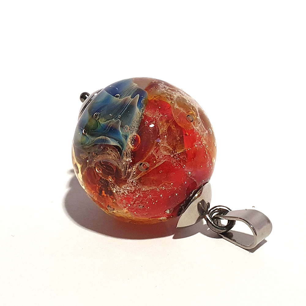 Hanger zilverglas opaal rood - Afbeelding 2