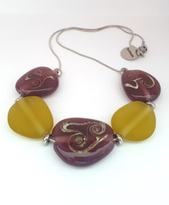 Ketting aubergine-amber