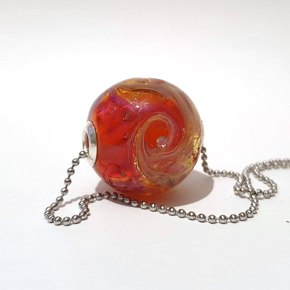 Ketting grote kraal roze - Afbeelding 2